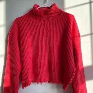 Turtleneck crop top sweater